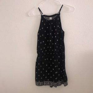 black and white patterned romper